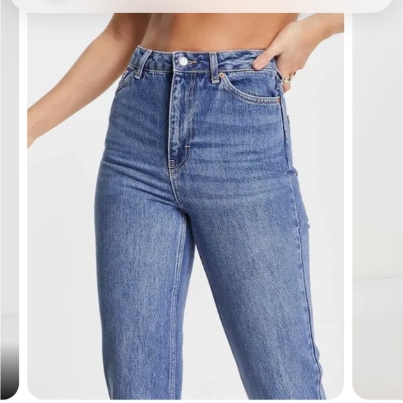 ASOS Top Shop Woman's Tall Original High Rise Mom Jeans Sz 26 L36 - Picture 9 of 10